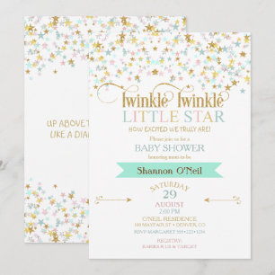 Invitation Fête bébé Twinkle Little Star de n'importe quelle