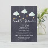 Invitation Fête bébé Twinkle Sprinkle Tableau craie (Debout devant)