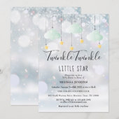 Invitation Fête bébé Twinkle Twinkle Little Star Hiver (Devant / Derrière)