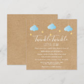 Invitation Fête bébé Twinkle Twinkle Little Star / Sprinkle (Devant / Derrière)