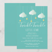 Invitation Fête bébé Twinkle Twinkle Little Star / Sprinkle (Devant / Derrière)
