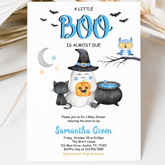 Invitation Fête Bébé Un Petit Boo Bleu