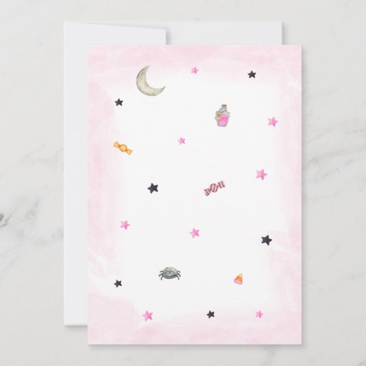Invitation Fête bébé: un peu de rose (Dos)