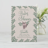 Invitation Fête bébé verdure renard de la forêt rustique (Debout devant)