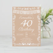 Invitation Fête Beige 40e Anniversaire (Debout devant)