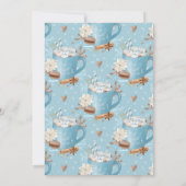 Invitation Fête Biscuits d'Hiver Bleus & Chocolat Chaud (Dos)