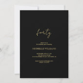 Invitation Fête Black And Gold Script Moderne (Devant)