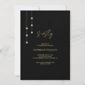Invitation Fête Black And Gold Script Moderne (Devant)