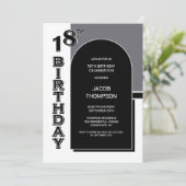 Invitation Fête Black Arch 18e anniversaire moderne (Debout devant)