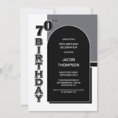 Invitation Fête Black Arch 70e anniversaire moderne (Devant)
