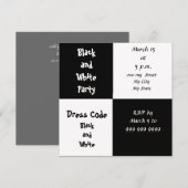 Invitation Fête Blanche et Noire (Devant / Derrière)