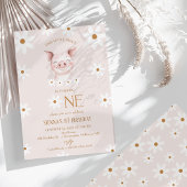 Invitation Fête blanche moderne Petit Chien 1er Anniversaire