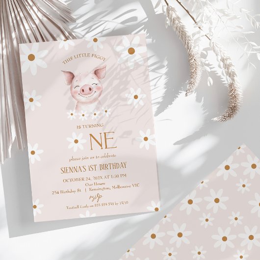 Invitation Fête blanche moderne Petit Chien 1er Anniversaire