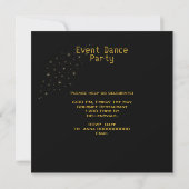Invitation Fête Bleu Or Soirée Dansante Boule Disco (Dos)