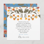 Invitation Fête bleue colorée 15e anniversaire Merci (Devant / Derrière)