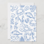 Invitation Fête bleue moderne des 7 Poissons fête de Noël (Dos)