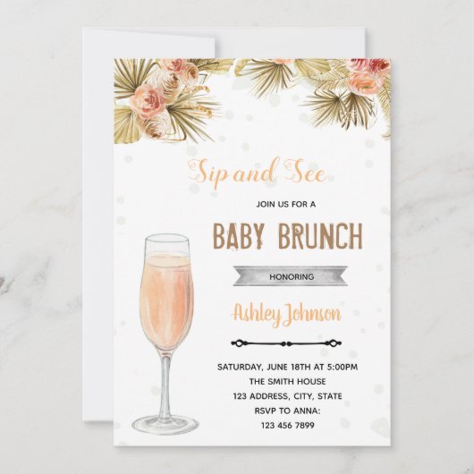 Invitation Fête bohème de dégustation et de brunch (Devant)