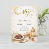 Invitation Fête Boho Beige de l'Iftar de Ramadan (Debout devant)