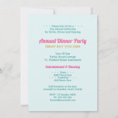 Invitation Fête Boho Chic de verres Dîner Rose sarcelle Or (Dos)