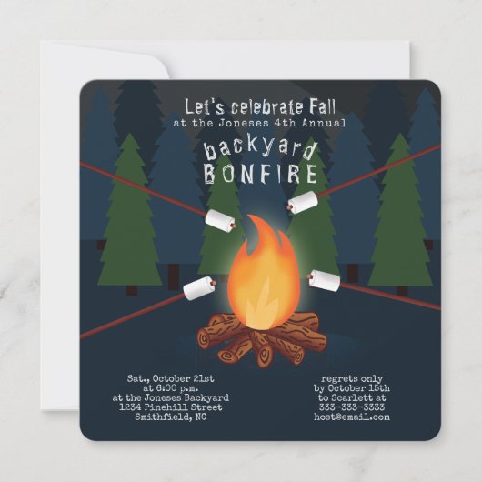 Invitation Fête Bonfire (Devant)