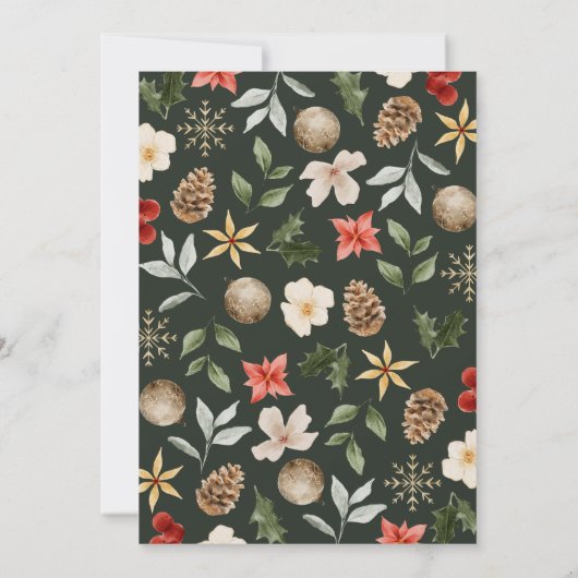 Invitation Fête botanique de Noël d'hiver (Dos)