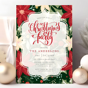 Invitation Fête Botanique Florale de Noël avec Poinsettia