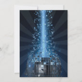 Invitation Fête boule disco bleu cool (Dos)