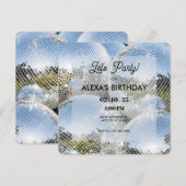 Invitation Fête Boule Disco Brillante  (Devant / Derrière)