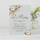 Invitation Fête Bouquet Floral Rustique (Debout devant)