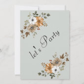 Invitation Fête Bouquet Floral Rustique (Dos)