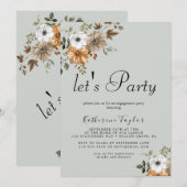 Invitation Fête Bouquet Floral Rustique (Devant / Derrière)