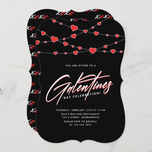 Invitation Fête branchée de la Saint-Galentin (Devant / Derrière)