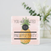 Invitation Fête branchée et amusante de l'ananas (Debout devant)