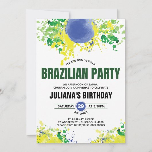 Invitation Fête brésilienne (Devant)