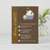 Invitation Fête Brown des fêtes du chocolat de Noël (Debout devant)