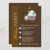 Invitation Fête Brown des fêtes du chocolat de Noël (Devant / Derrière)