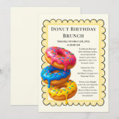 Invitation Fête Brunch Anniversaire | Pancakes & Donuts (Devant / Derrière)