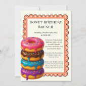 Invitation Fête Brunch Anniversaire | Pancakes & Donuts (Devant)