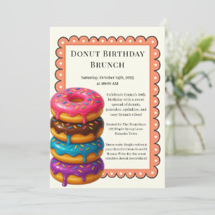 Invitation Fête Brunch Anniversaire   Pancakes & Donuts