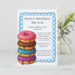 Invitation Fête Brunch Anniversaire   Pancakes & Donuts
