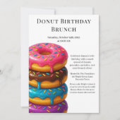 Invitation Fête Brunch Anniversaire | Pancakes & Donuts (Devant)