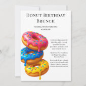 Invitation Fête Brunch Anniversaire | Pancakes & Donuts (Devant)