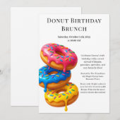 Invitation Fête Brunch Anniversaire | Pancakes & Donuts (Devant / Derrière)