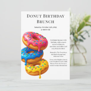 Invitation Fête Brunch Anniversaire   Pancakes & Donuts