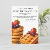 Invitation Fête Brunch Anniversaire | Pancakes & gaufres (Debout devant)