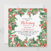 Invitation Fête Brunch Aquarelle Noël Floral (Devant)