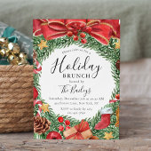 Invitation Fête Brunch Noël hiver Chic Floral