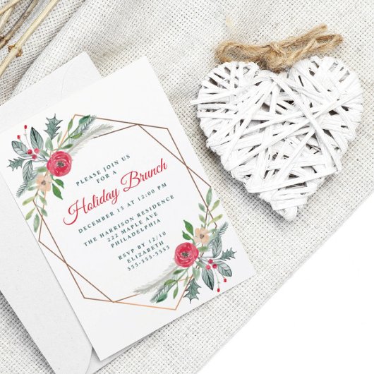 Invitation Fête Brunch verdure Watercolor