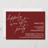 Invitation Fête Burgundy de Mariage Happily Ever After (Devant)