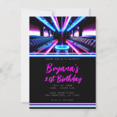 Invitation Fête Bus Luminaires Dance Floor Fête d'anniversair (Devant)